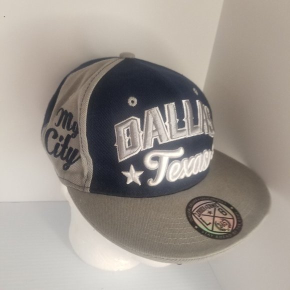 Dallas Texas Navy Blue Flat Bill Hat Cap Snapback Star Texas TX USA Big D - Picture 2 of 8